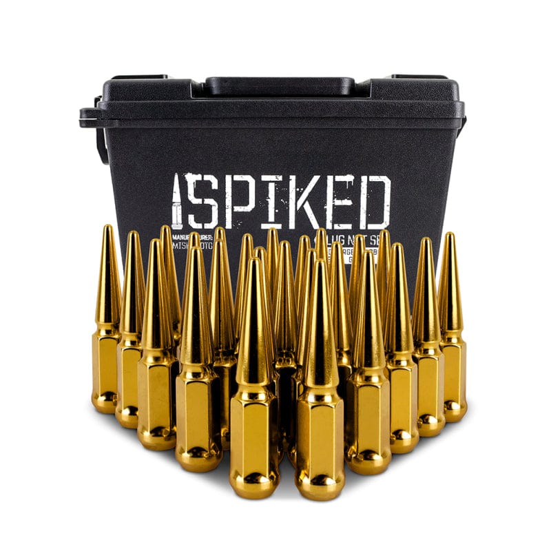 Kies-Motorsports Mishimoto Mishimoto Mishimoto Steel Spiked Lug Nuts M14 x 1.5 24pc Set Gold