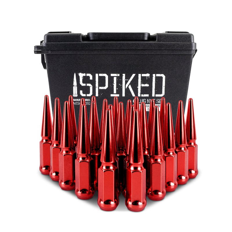 Kies-Motorsports Mishimoto Mishimoto Mishimoto Steel Spiked Lug Nuts M14 x 1.5 24pc Set Red