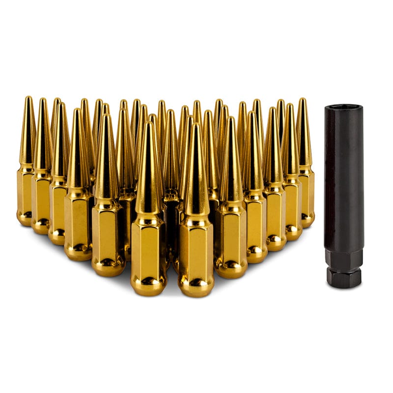 Kies-Motorsports Mishimoto Mishimoto Mishimoto Steel Spiked Lug Nuts M14 x 1.5 32pc Set Gold Main image