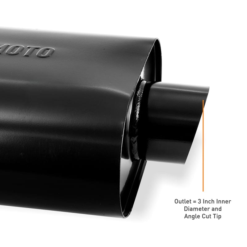 Mishimoto Muffler with 2.5in Center Inlet/Outlet - Angled Tip - Black Secondary image