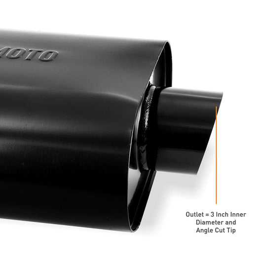 Kies-Motorsports Mishimoto Mishimoto Muffler with 2.5in Center Inlet/Outlet - Angled Tip - Black