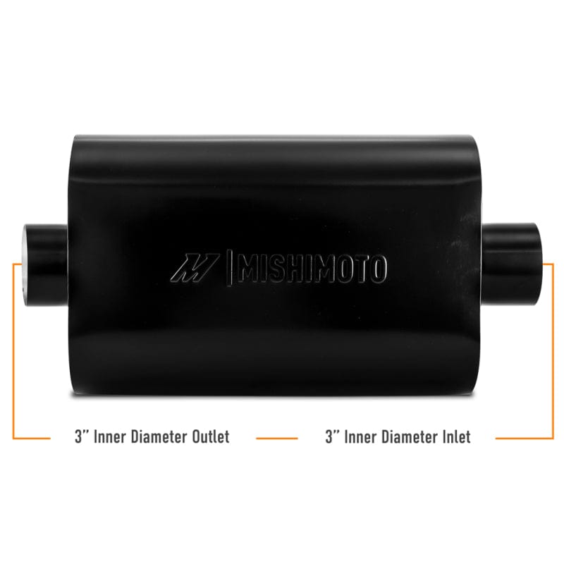 Kies-Motorsports Mishimoto Mishimoto Muffler with 3in Center Inlet/Outlet - Angled Tip - Black