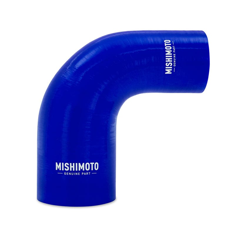 Kies-Motorsports Mishimoto Mishimoto Silicone Reducer Coupler 90 Degree 2.5in to 4in - Blue Main image