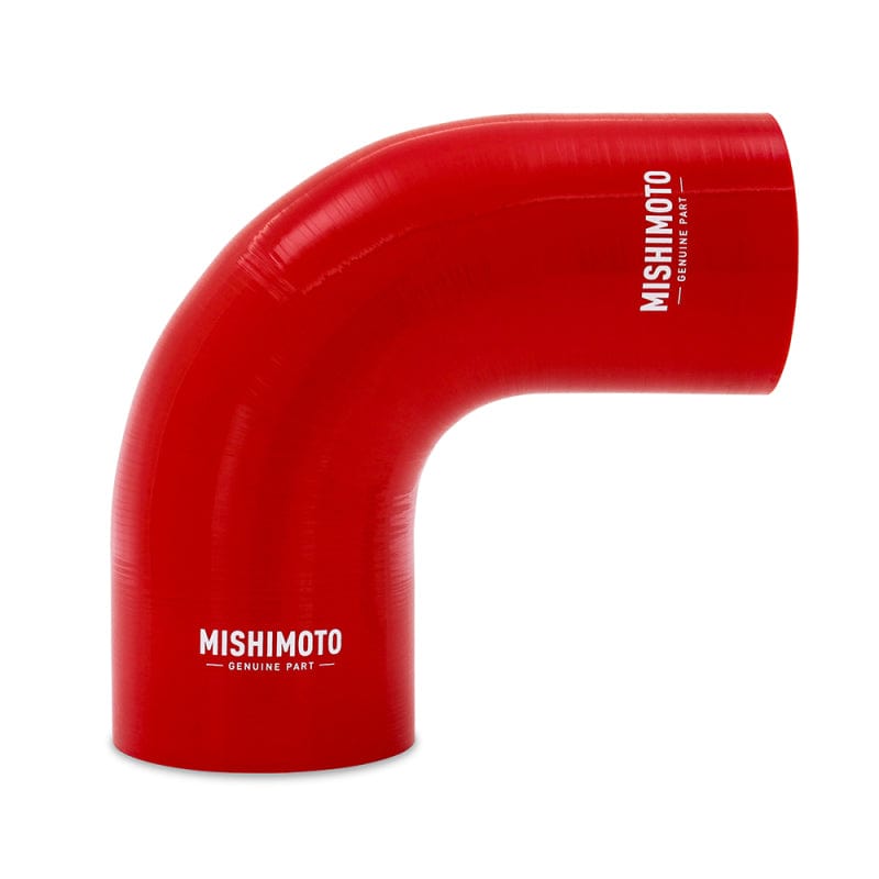 Kies-Motorsports Mishimoto Mishimoto Silicone Reducer Coupler 90 Degree 3.5in to 4in - Red Main image