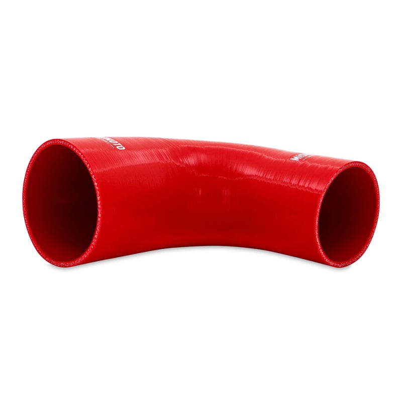 Mishimoto Silicone Reducer Coupler 90 Degree 3.5in to 4in - Red Secondary image