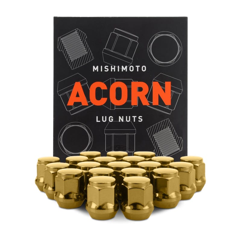 Kies-Motorsports Mishimoto Mishimoto Steel Acorn Lug Nuts M12 x 1.5 - 20pc Set - Gold