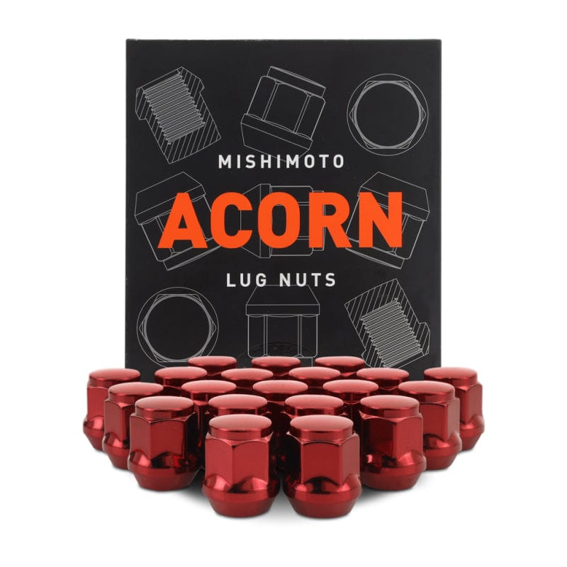 Kies-Motorsports Mishimoto Mishimoto Steel Acorn Lug Nuts M12 x 1.5 - 20pc Set - Red