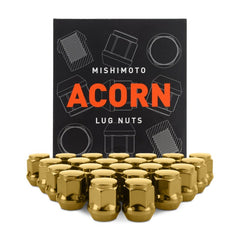 Kies-Motorsports Mishimoto Mishimoto Steel Acorn Lug Nuts M14 x 1.5 - 24pc Set - Gold