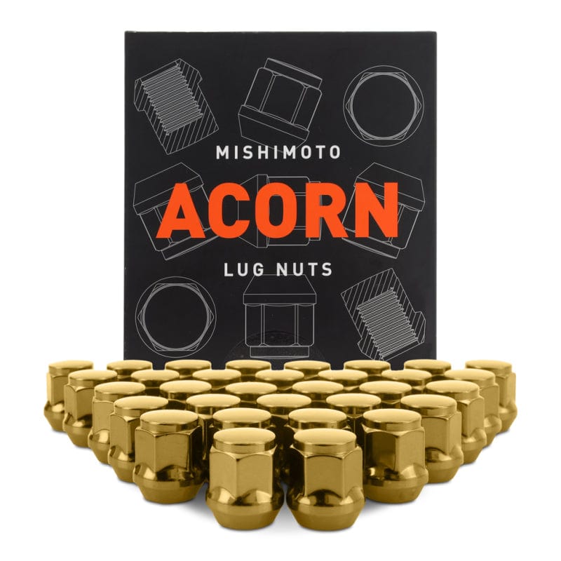 Kies-Motorsports Mishimoto Mishimoto Steel Acorn Lug Nuts M14 x 1.5 - 32pc Set - Gold Main image