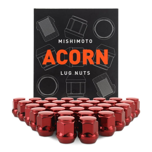 Kies-Motorsports Mishimoto Mishimoto Steel Acorn Lug Nuts M14 x 1.5 - 32pc Set - Red