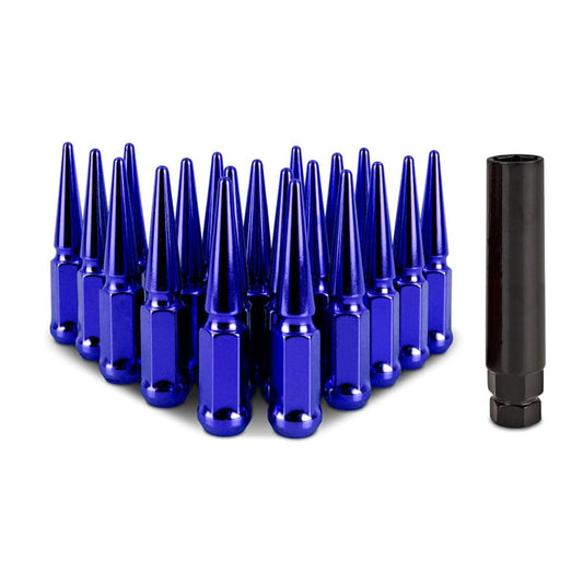 Kies-Motorsports Mishimoto Mishimoto Steel Spiked Lug Nuts M12x1.5 20pc Set - Blue