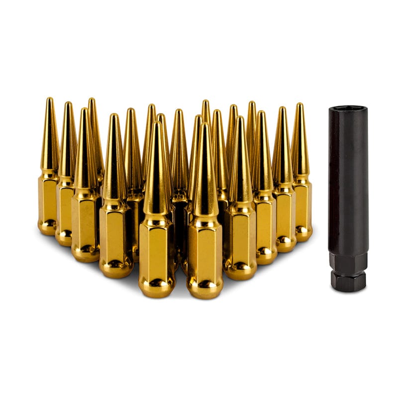 Kies-Motorsports Mishimoto Mishimoto Steel Spiked Lug Nuts M12x1.5 20pc Set - Gold Main image