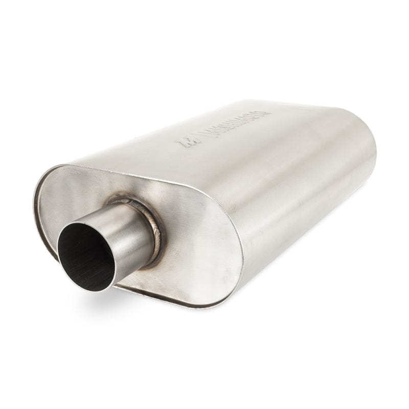 Kies-Motorsports Mishimoto Mishimoto Universal Muffler with 2.5in Center Inlet/Outlet - Brushed Main image