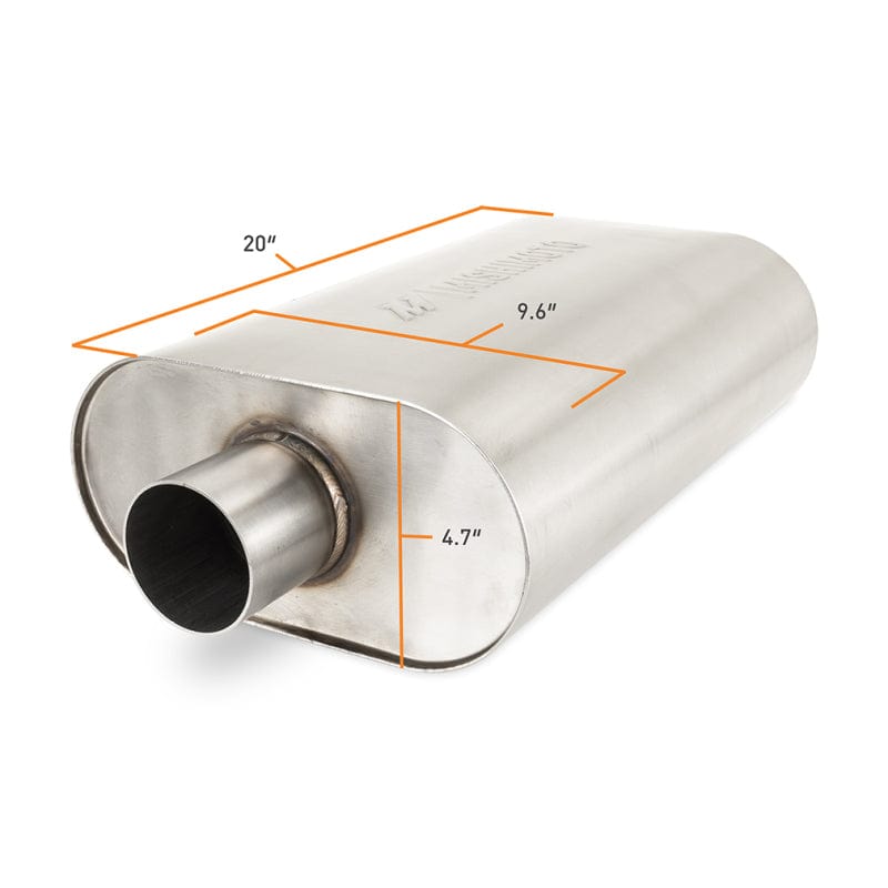 Mishimoto Universal Muffler with 2.5in Center Inlet/Outlet - Brushed Secondary image