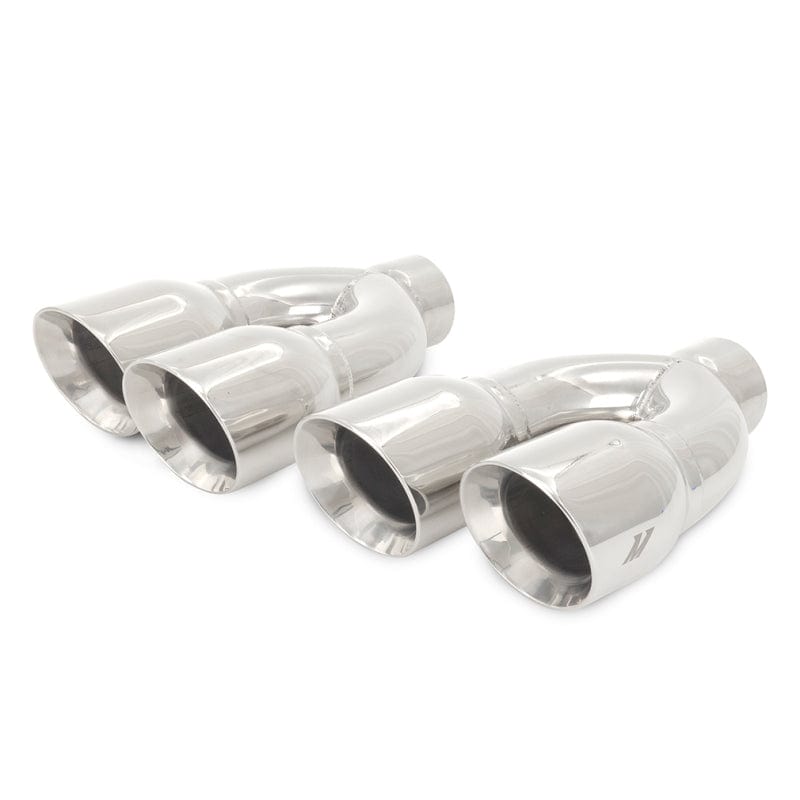 Kies-Motorsports Mishimoto Mishimoto Universal Steel Muffler Tip 2.5in Inlet Dual Y Polished Main image