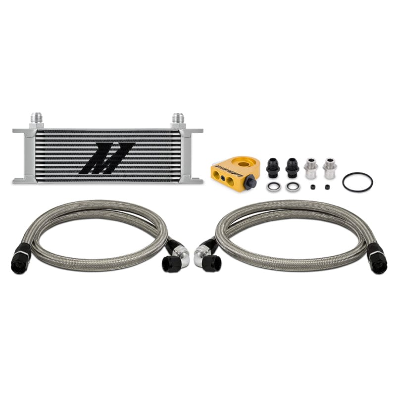 Kies-Motorsports Mishimoto Mishimoto Universal Thermostatic Oil Cooler Kit 13-Row Silver Main image