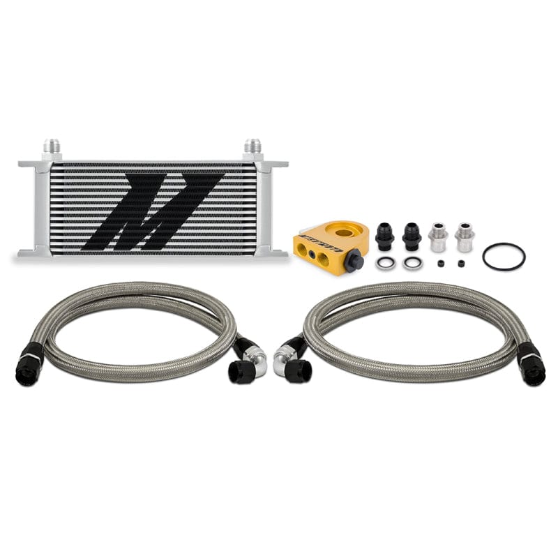 Kies-Motorsports Mishimoto Mishimoto Universal Thermostatic Oil Cooler Kit 16-Row Silver Main image