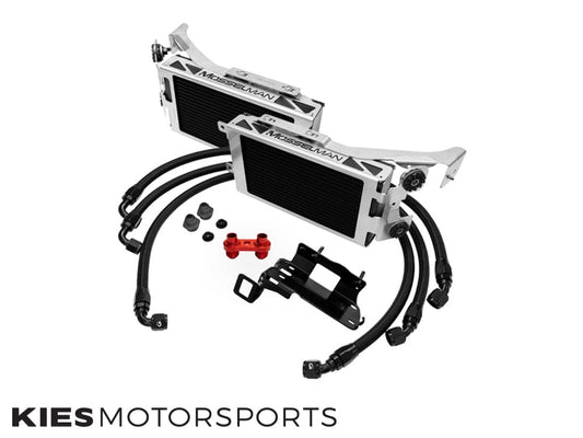 Kies-Motorsports Mosselman Mosselman Twin Oil Cooler Kit, Red, BMW 3-Series E9X