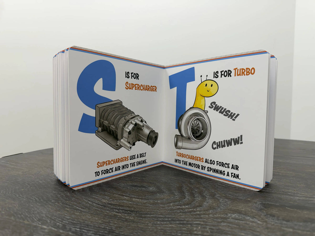 Kies-Motorsports Motorhead Garage Productions T is for Turbo ABC Board Book
