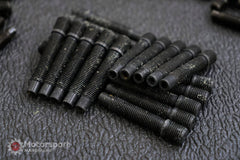 Kies-Motorsports Motorsport Hardware 14 x 1.5 to 12 x 1.5 Bullet Nose Conversion Stud Kit 78mm with 17mm Black Conical Seat Nuts