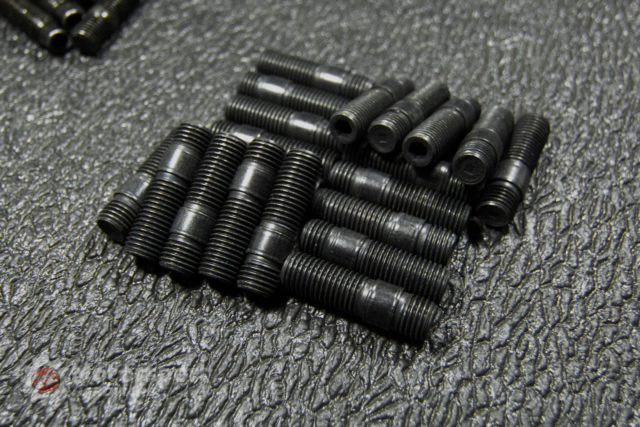 Kies-Motorsports Motorsport Hardware 44mm Black Race Stud Kit 12 x 1.5 with Black 17mm MH Titan Nuts