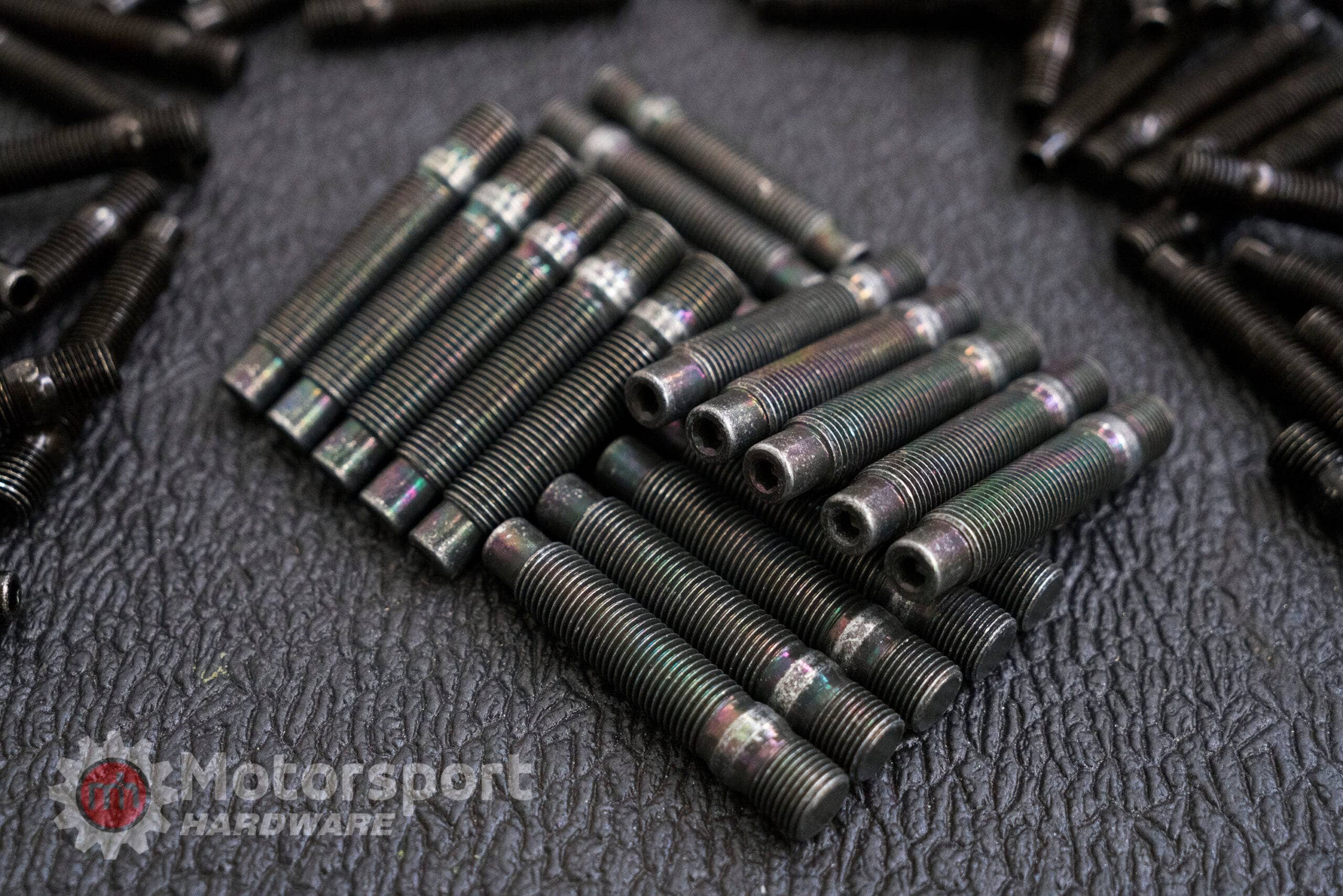 Kies-Motorsports Motorsport Hardware 78mm Black Bullet Nose Stud Kit 14 x 1.25 with Gun Metal 19mm MH Titan Nuts