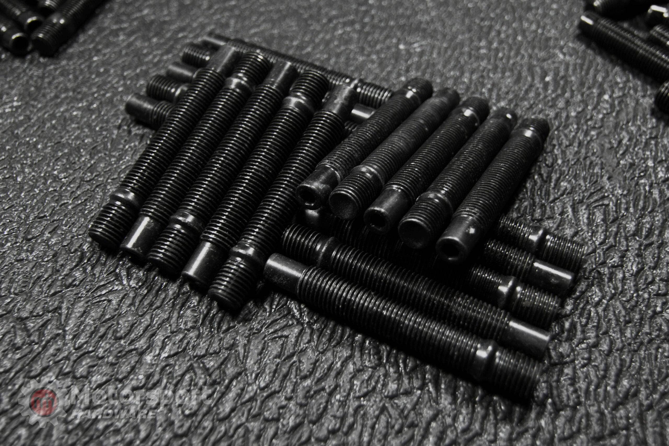 Kies-Motorsports Motorsport Hardware 90mm Black Race Stud Kit 12 x 1.5 with Black 17mm MH Titan Nuts