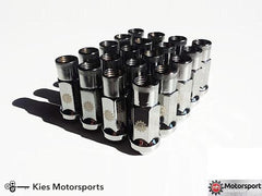 Kies-Motorsports Motorsport Hardware Motorsport Hardware 5-Lug (12 x 1.5 Thread) 68mm Black Race Stud Kit 12 x 1.5 (BMW E Series) Gun Metal Racing Nuts