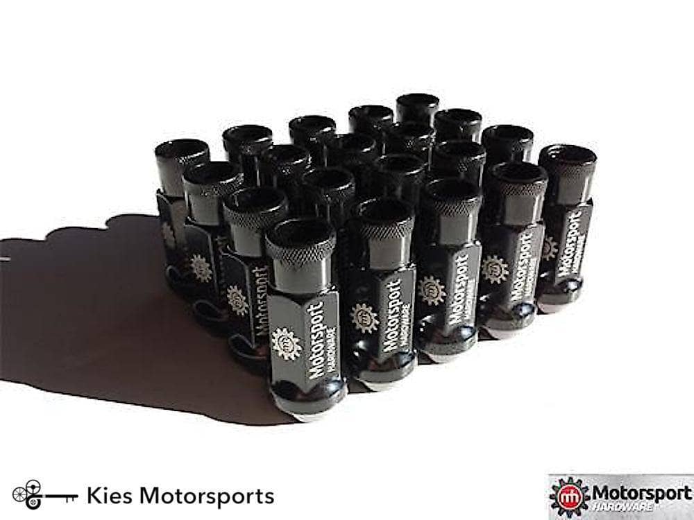 Kies-Motorsports Motorsport Hardware Motorsport Hardware 5-Lug (12 x 1.5 Thread) 82mm Black Race Stud Kit (BMW E Series)