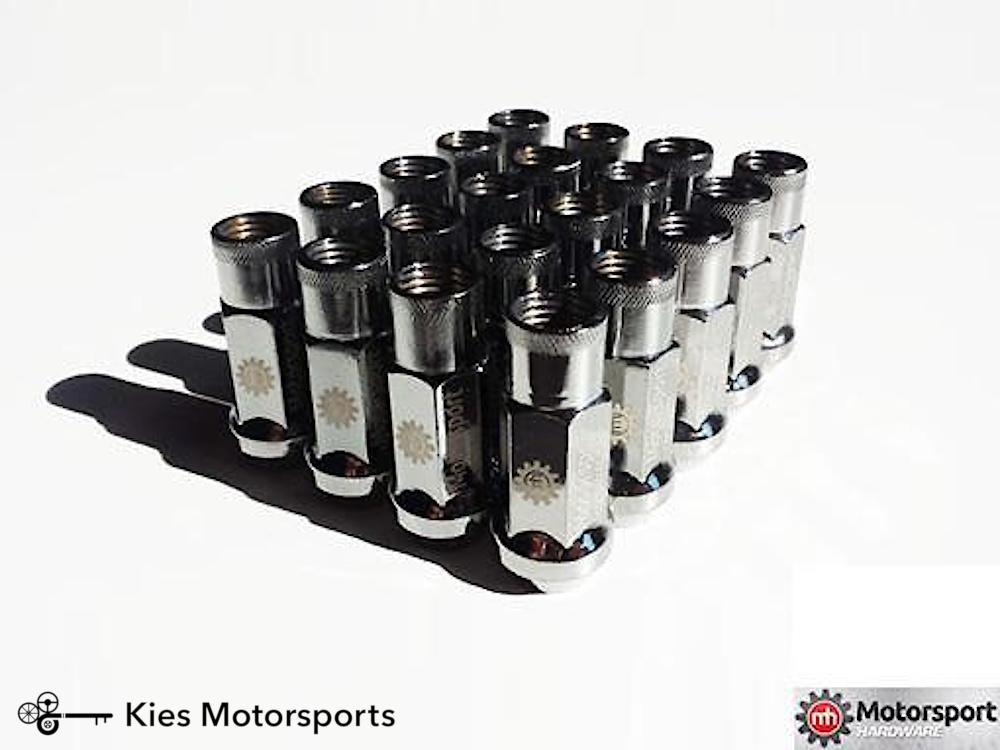 Kies-Motorsports Motorsport Hardware Motorsport Hardware 5-Lug (14 x 1.25 Thread) 75mm Black Bullet Nose Stud Kit (F / G Series BMW & A90 Supra) Gun Metal Racing Nuts