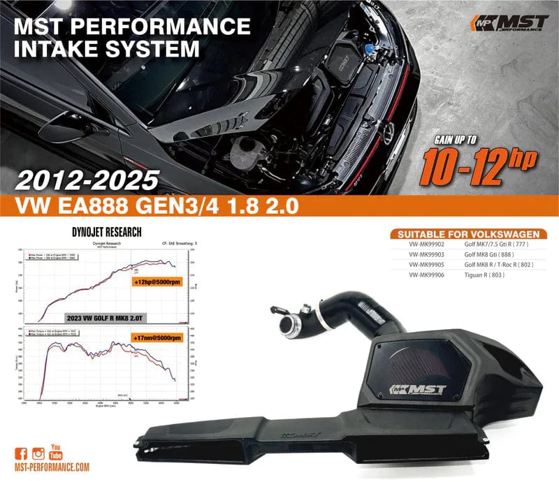 Kies-Motorsports MST MST 2012-2019 VW Golf MK7/ 7.5 GTI/ R Cold Air Intake System (VW-MK99902V1) Main image