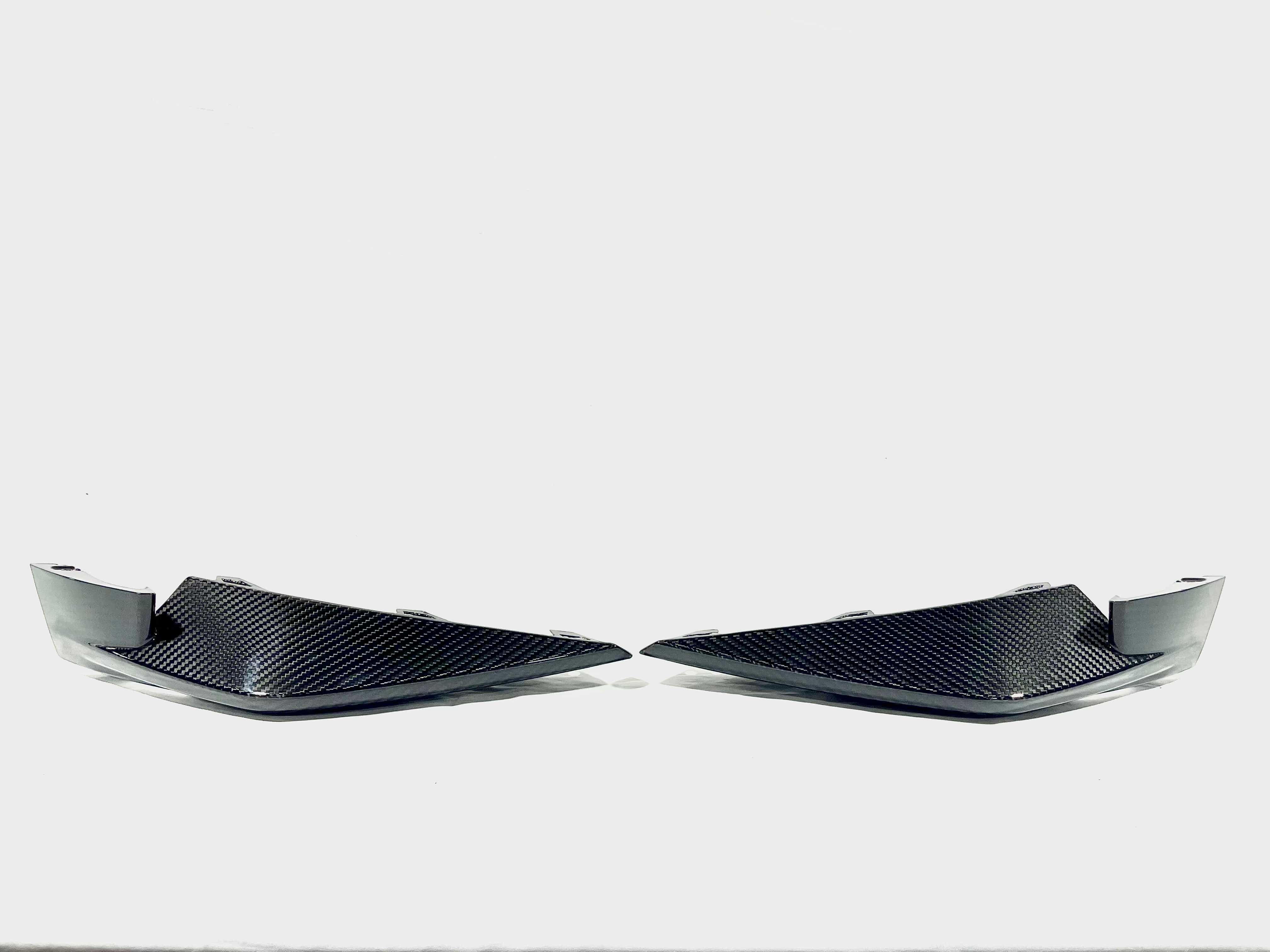 Kies Motorsports — front angle view of 2020-2025 BMW M3 (G80) Dry Carbon Fiber Front Bumper Replacement Splitters Main image