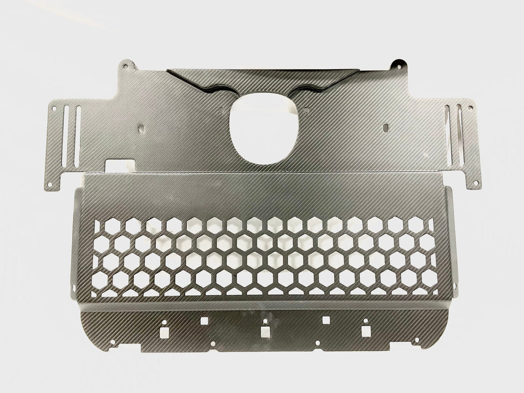 Kies Motorsports — close-up detail of KIES Carbon BMW Dry Carbon Fiber Skid Plate for G8X BMW's