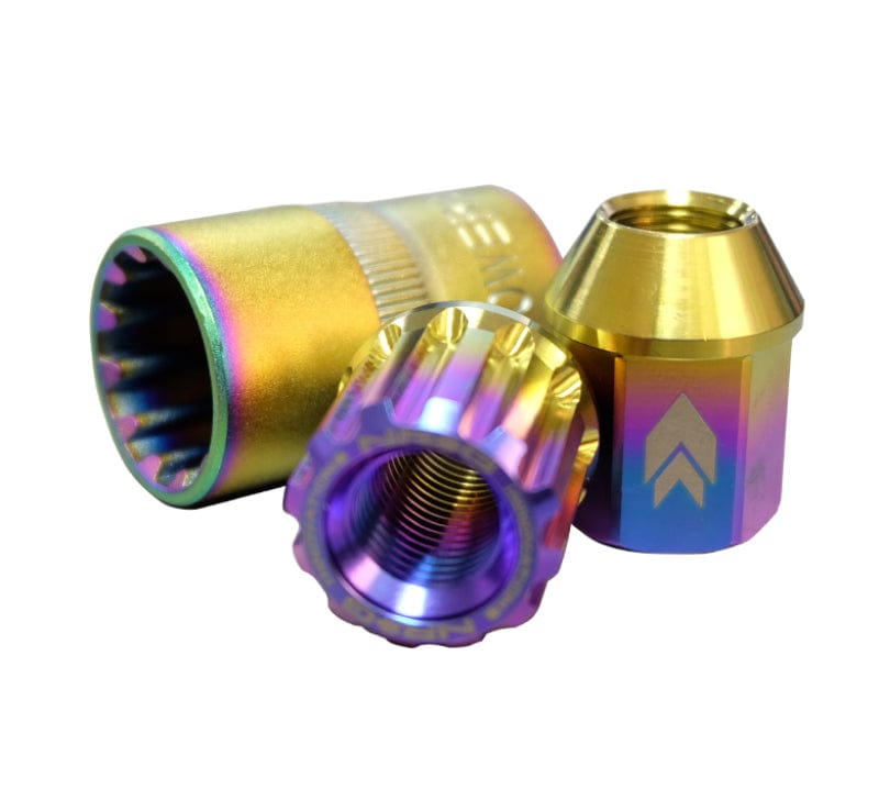 NRG 200 Series M12 X 1.5 Titanium Lug Nut Set - 21 Pc w/Lock Key Socket - Neochrome Secondary image