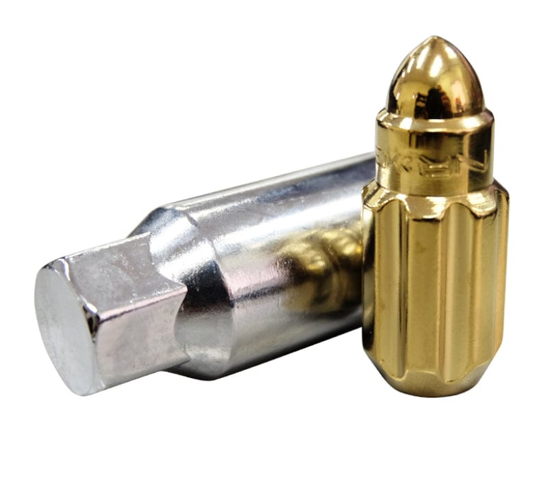 NRG 500 Series M12 X 1.5 Bullet Shape Steel Lug Nut Set - 21 Pc w/Lock Key - Chrome Gold Secondary image