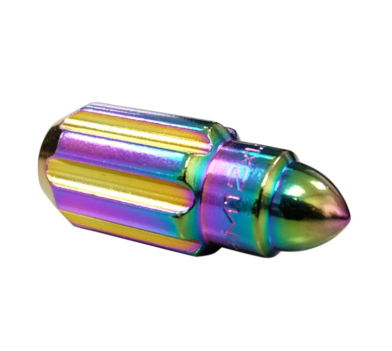 Kies-Motorsports NRG NRG 500 Series M12 X 1.5 Bullet Shape Steel Lug Nut Set - 21 Pc w/Lock Key - Neochrome Main image