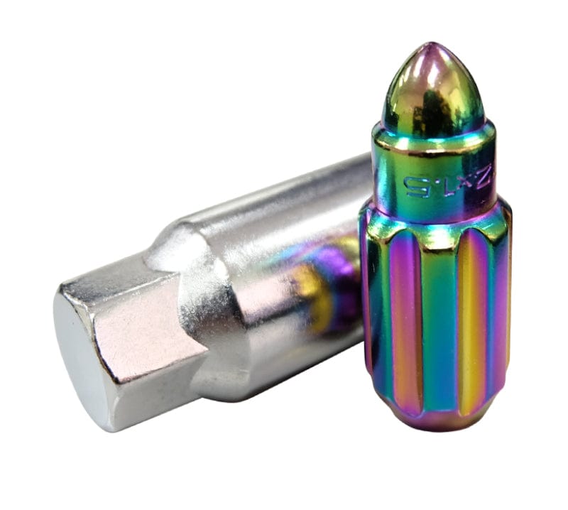 NRG 500 Series M12 X 1.5 Bullet Shape Steel Lug Nut Set - 21 Pc w/Lock Key - Neochrome Secondary image