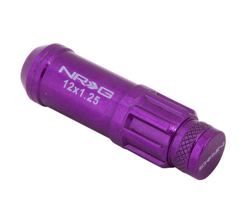 Kies-Motorsports NRG NRG 700 Series M12 X 1.25 Steel Lug Nut w/Dust Cap Cover Set 21 Pc w/Locks & Lock Socket - Purple Main image