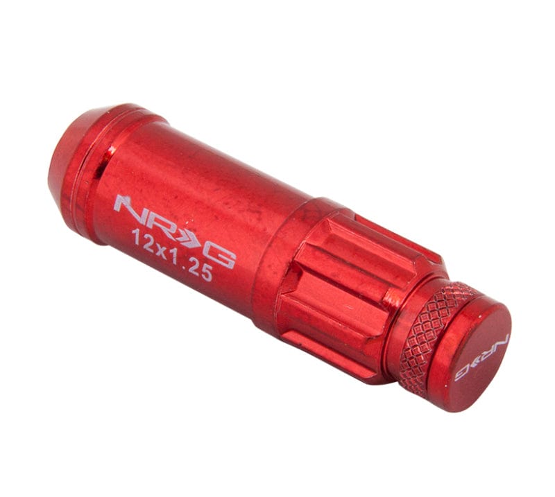 NRG 700 Series M12 X 1.25 Steel Lug Nut w/Dust Cap Cover Set 21 Pc w/Locks & Lock Socket - Red Secondary image