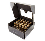 Kies-Motorsports NRG NRG 700 Series M12 X 1.25 Steel Lug Nut w/Dust Cap Cover Set 21 Pc w/Locks & Socket - Chrome Gold