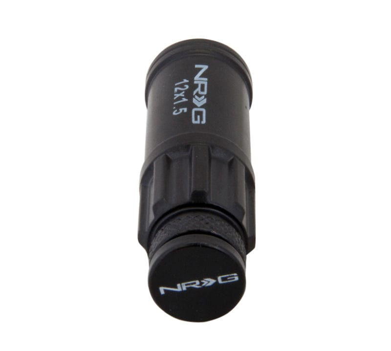 Kies-Motorsports NRG NRG 700 Series M12 X 1.5 Steel Lug Nut w/Dust Cap Cover Set 21 Pc w/Locks & Lock Socket - Black