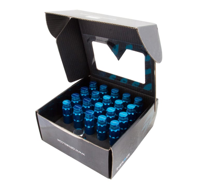 Kies-Motorsports NRG NRG 700 Series M12 X 1.5 Steel Lug Nut w/Dust Cap Cover Set 21 Pc w/Locks & Lock Socket - Blue