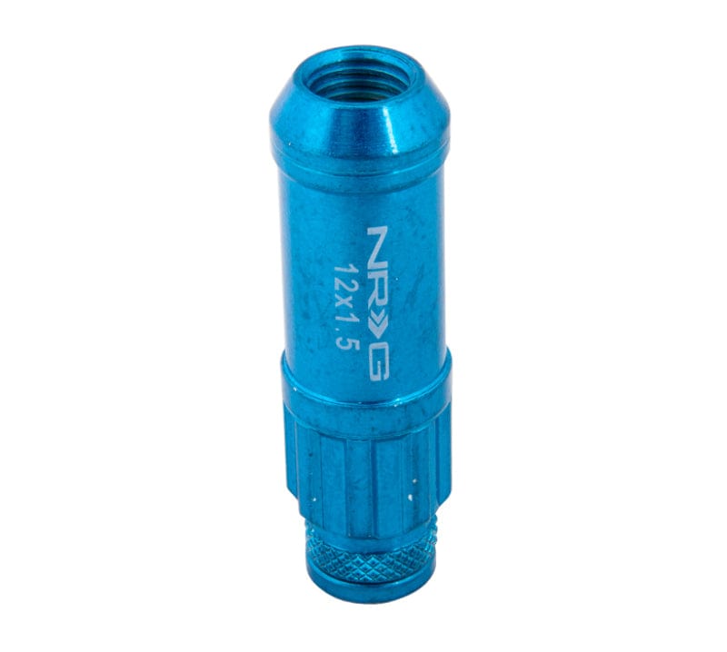 Kies-Motorsports NRG NRG 700 Series M12 X 1.5 Steel Lug Nut w/Dust Cap Cover Set 21 Pc w/Locks & Lock Socket - Blue