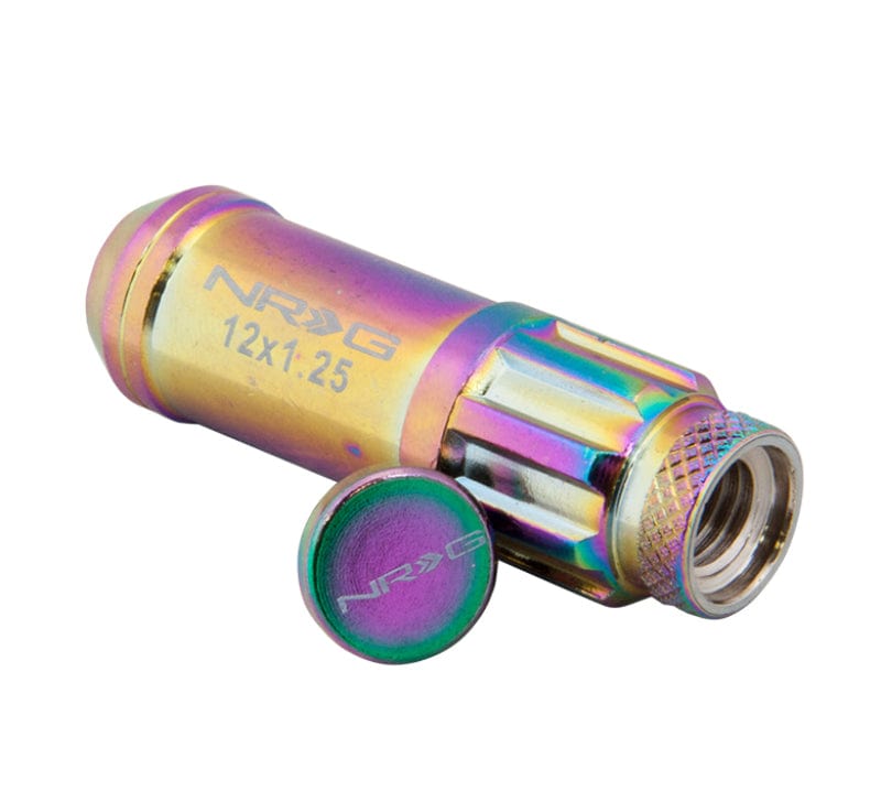 Kies-Motorsports NRG NRG 700 Series M12 X 1.5 Steel Lug Nut w/Dust Cap Cover Set 21 Pc w/Locks & Lock Socket - Neochrome Main image