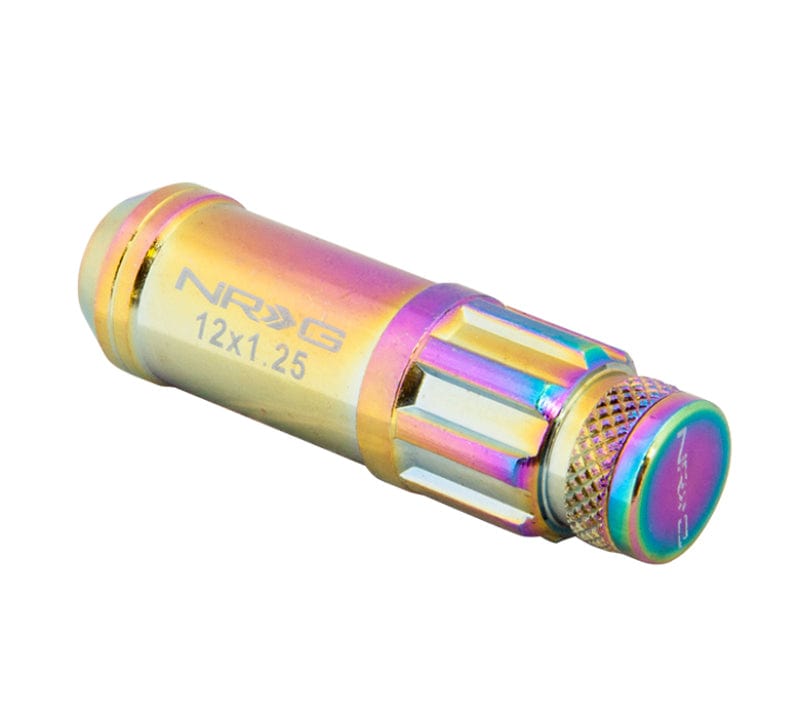 Kies-Motorsports NRG NRG 700 Series M12 X 1.5 Steel Lug Nut w/Dust Cap Cover Set 21 Pc w/Locks & Lock Socket - Neochrome