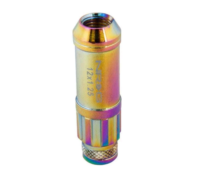 Kies-Motorsports NRG NRG 700 Series M12 X 1.5 Steel Lug Nut w/Dust Cap Cover Set 21 Pc w/Locks & Lock Socket - Neochrome