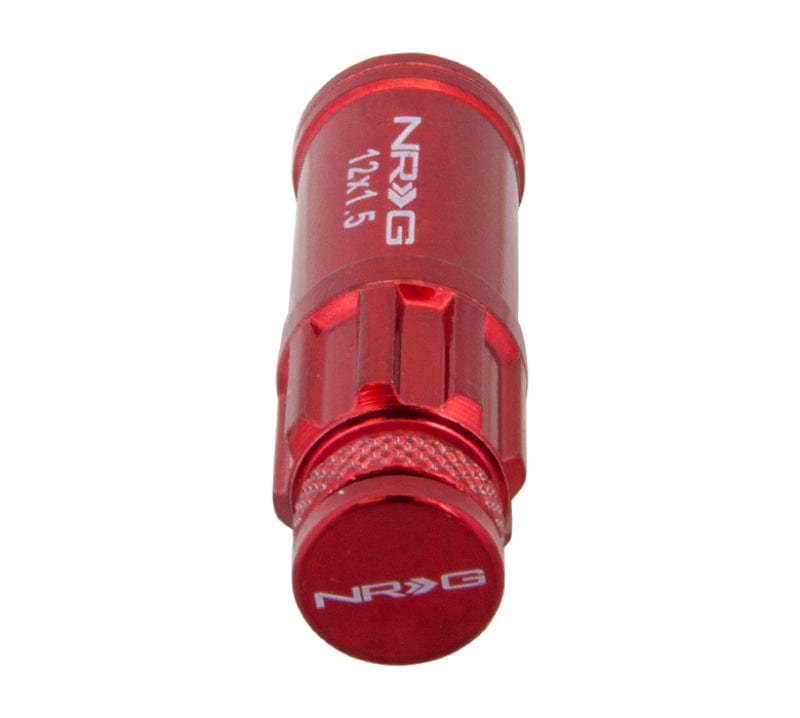 Kies-Motorsports NRG NRG 700 Series M12 X 1.5 Steel Lug Nut w/Dust Cap Cover Set 21 Pc w/Locks & Lock Socket - Red Main image