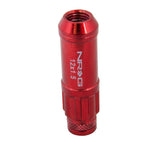 Kies-Motorsports NRG NRG 700 Series M12 X 1.5 Steel Lug Nut w/Dust Cap Cover Set 21 Pc w/Locks & Lock Socket - Red