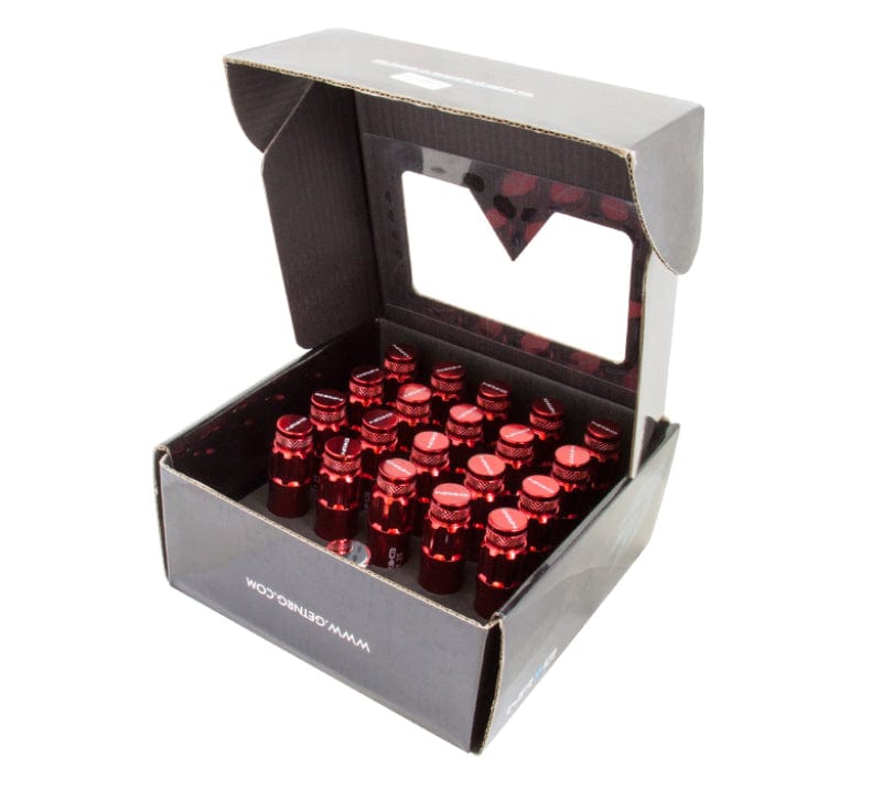 Kies-Motorsports NRG NRG 700 Series M12 X 1.5 Steel Lug Nut w/Dust Cap Cover Set 21 Pc w/Locks & Lock Socket - Red