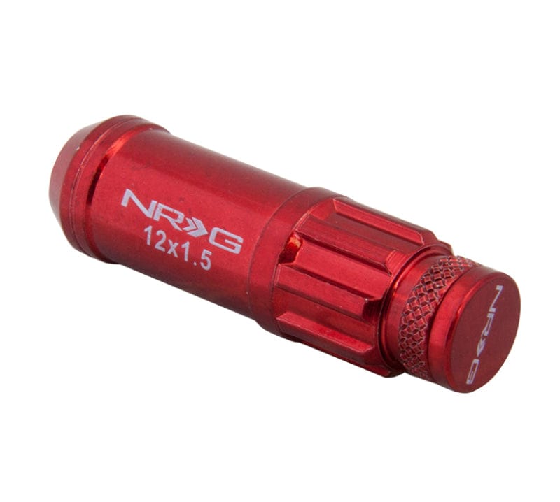 Kies-Motorsports NRG NRG 700 Series M12 X 1.5 Steel Lug Nut w/Dust Cap Cover Set 21 Pc w/Locks & Lock Socket - Red